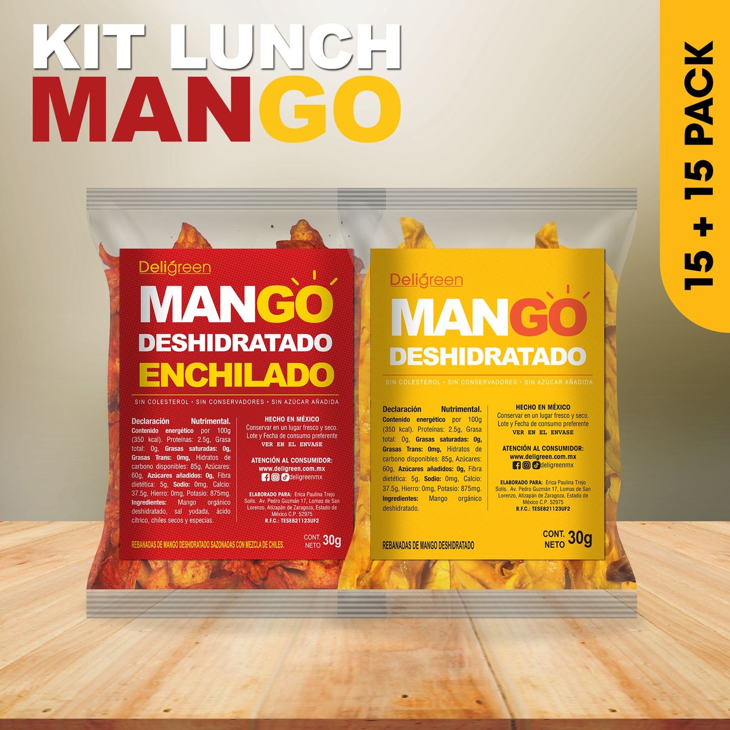 Kit Lunch 30x Mix Mango Deshidratado 30g
