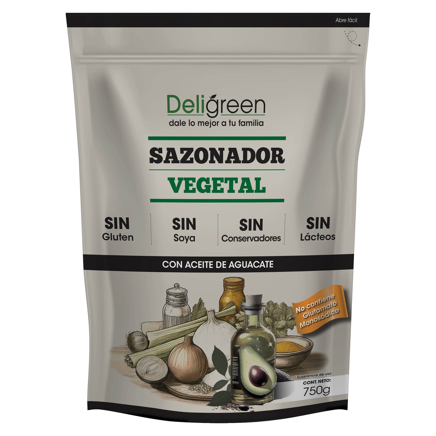Sazonador Vegetal Natural 750g - Con Aceite de Aguacate