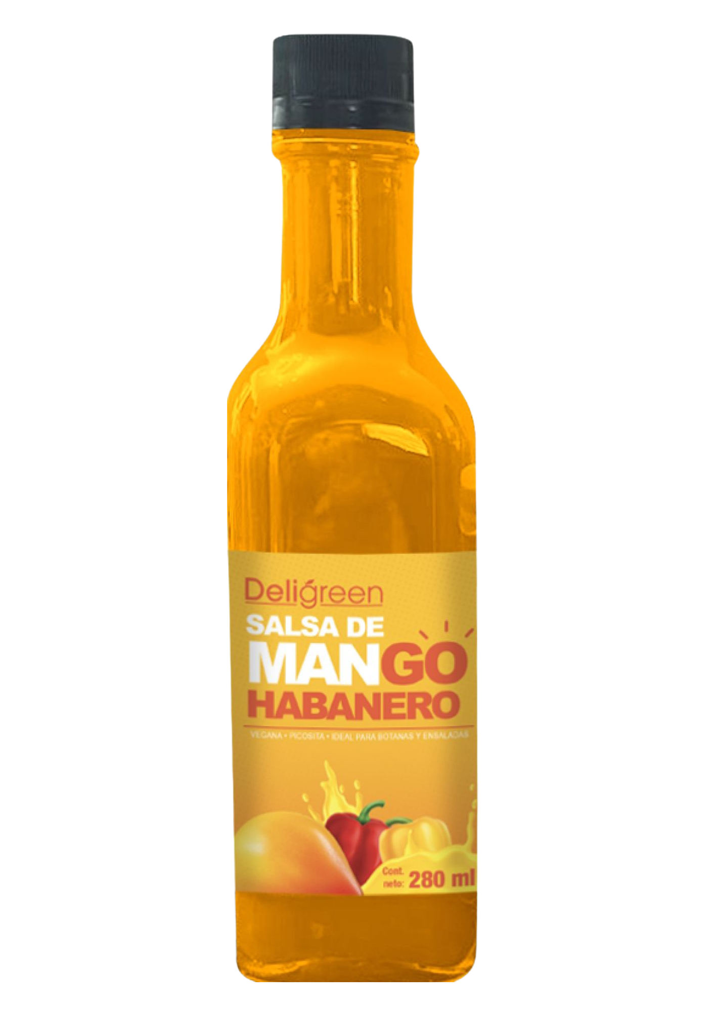 Caja 24 botellas Salsa de Frutas Sabor Mango Habanero 250g