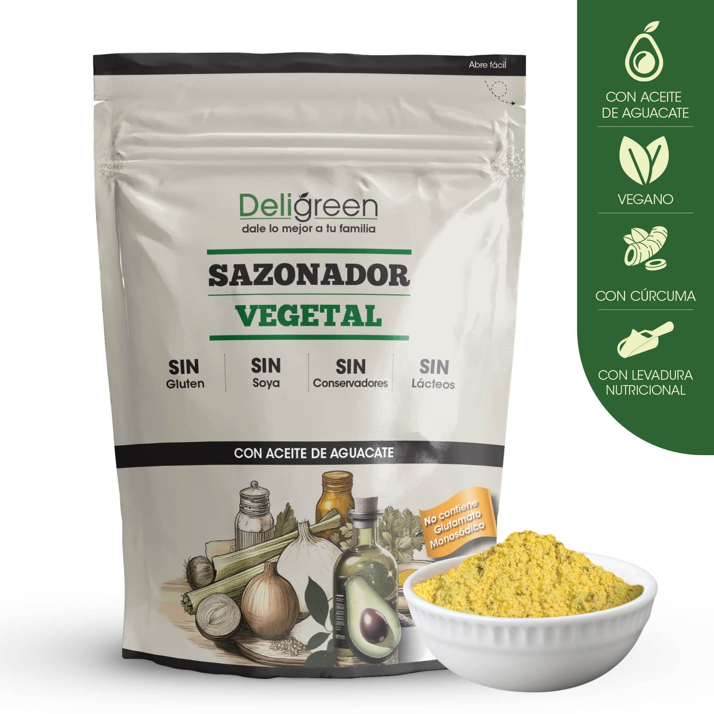 Sazonador Vegetal Natural 750g - Con Aceite de Aguacate
