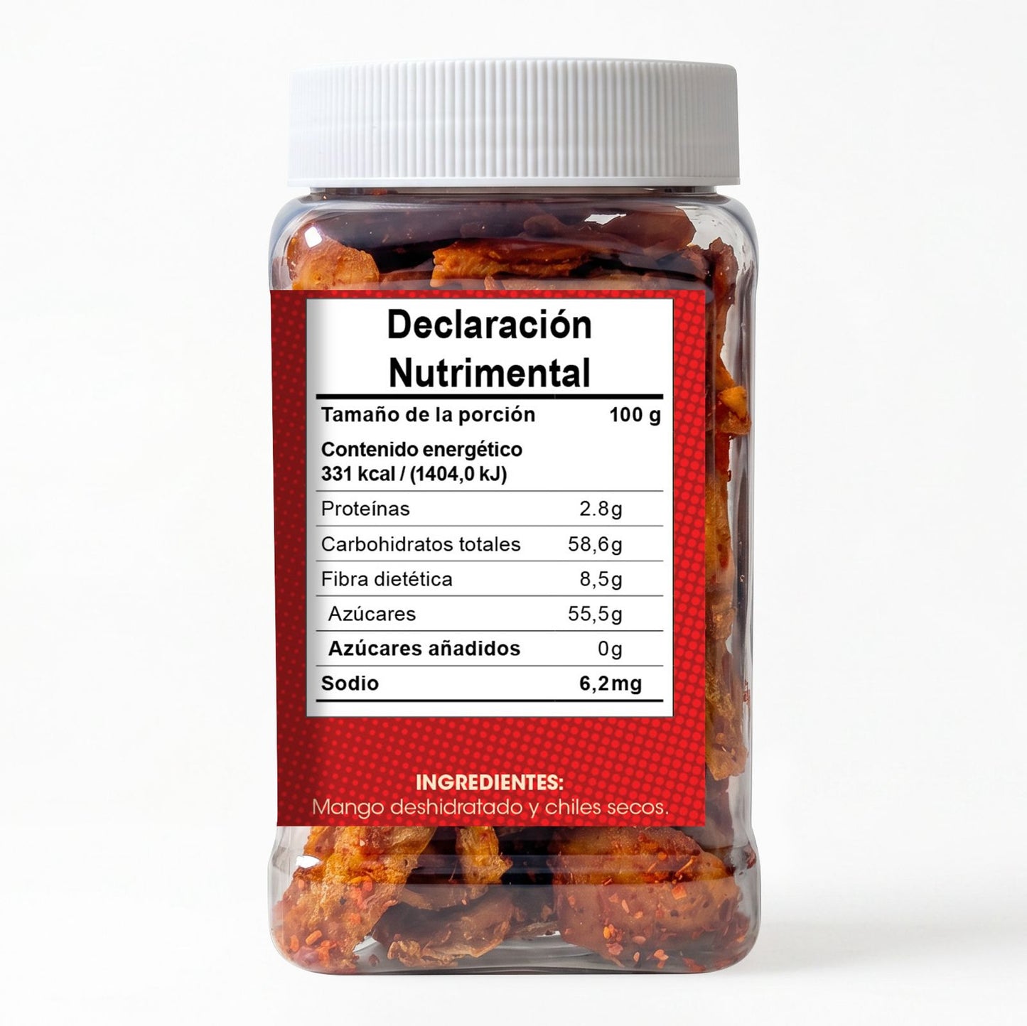 Mango Enchilado Deshidratado Snack Pack Bote 200g