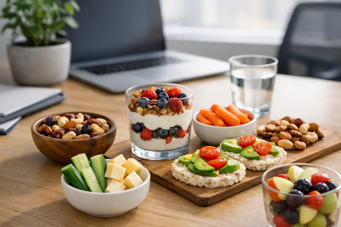 11 snacks naturales para oficina que sí llenan