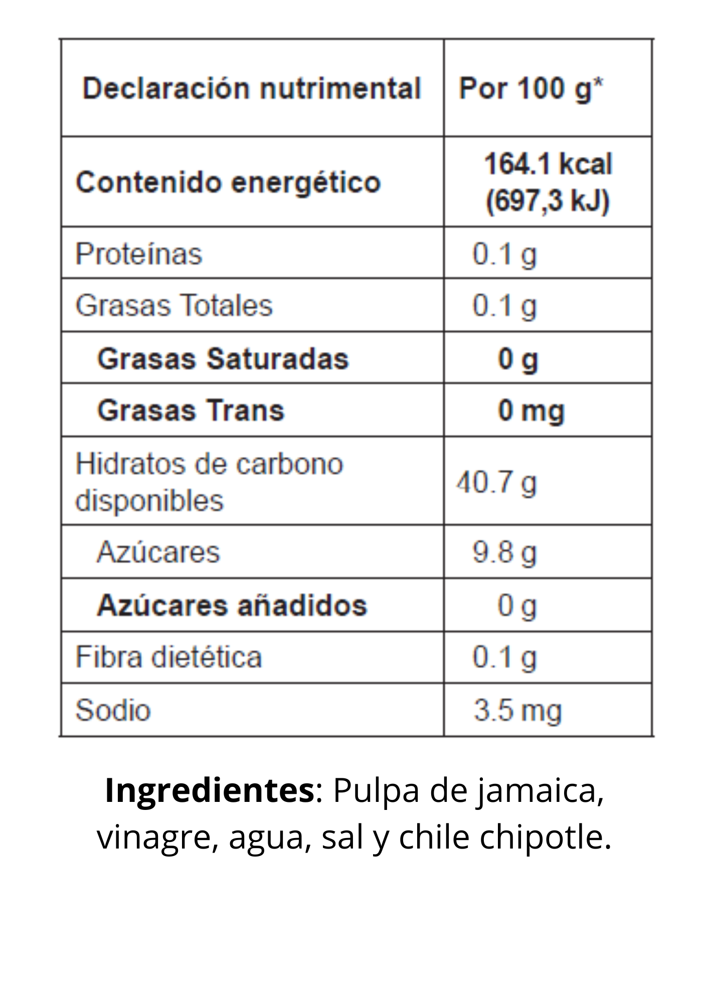 Salsa Agridulce Sabor Jamaica Chipotle 250 g