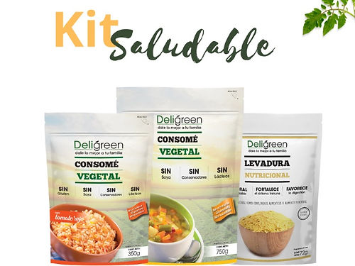 Deligreen -Kit de consomé sazonador vegetal y levadura nutricional