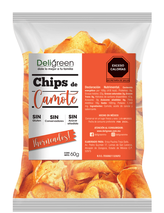 Chips de Camote natural Deligreen
