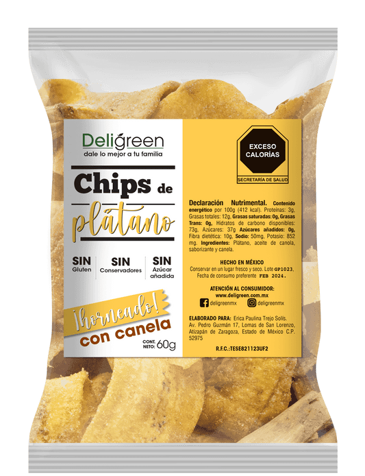 Chips de Plátano con canela Deligreen