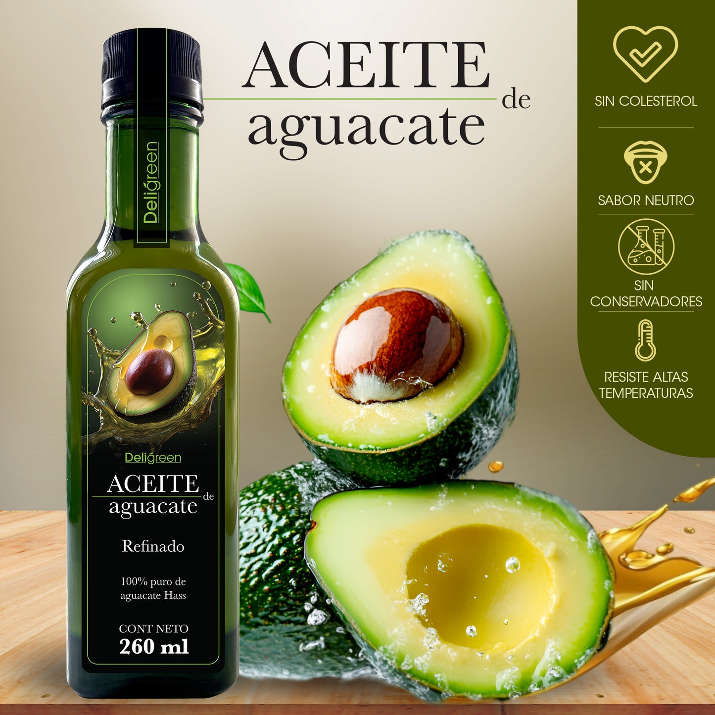 Kit Aceite de Aguacate Refinado 260ml (3 piezas)