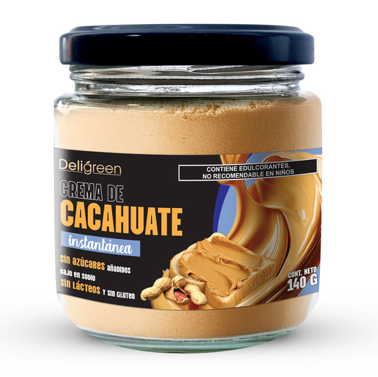 Crema Untable Instantánea de Cacahuate sin Azúcar Sin Lácteos 140 g