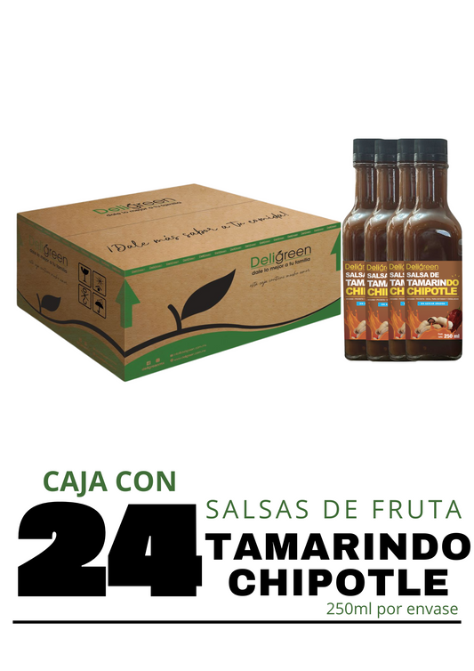 Caja 24 botellas Salsa de Frutas Sabor Tamarindo Chipotle 250g