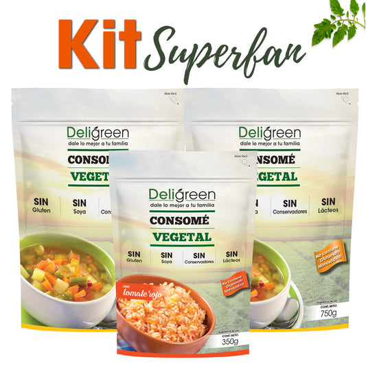 Deligreen -Kit de consomé sazonador vegetal natural y con jitomate