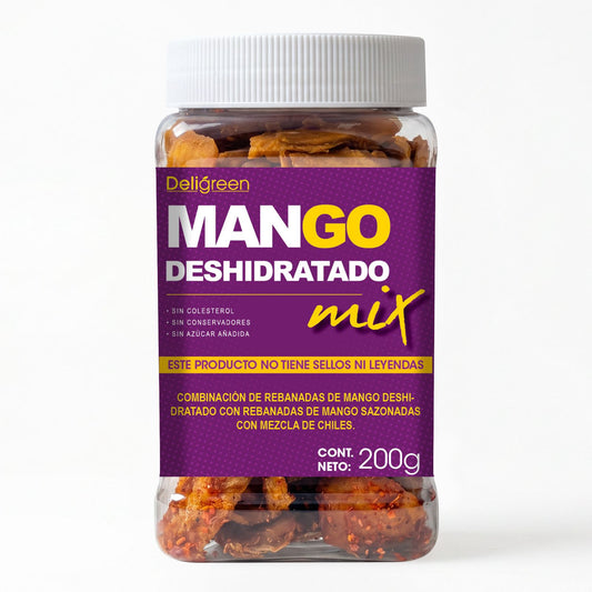 Mango Mix Deshidratado Snack Pack Bote 200g