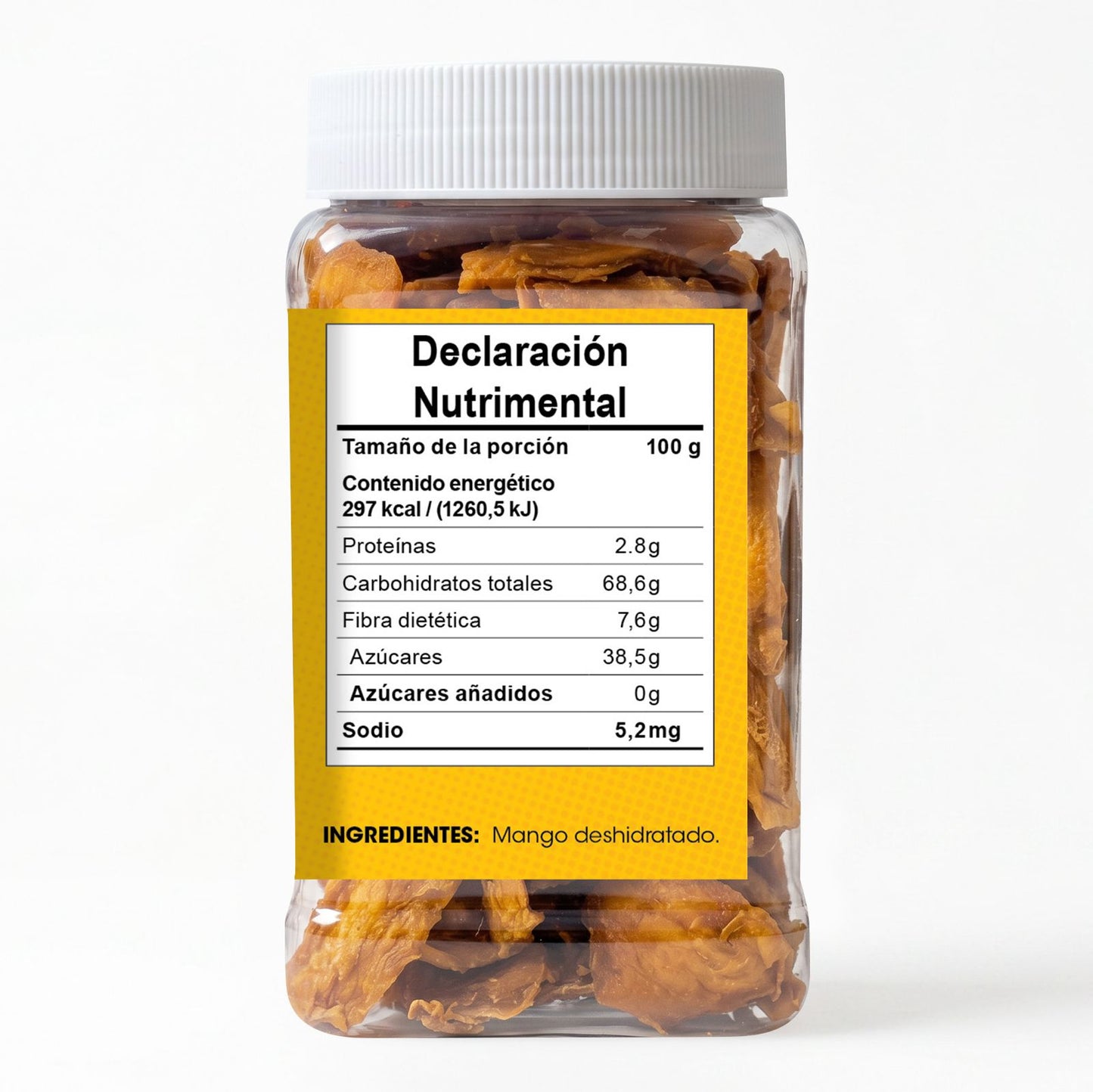 Mango Natural Deshidratado Snack Pack Bote 200g