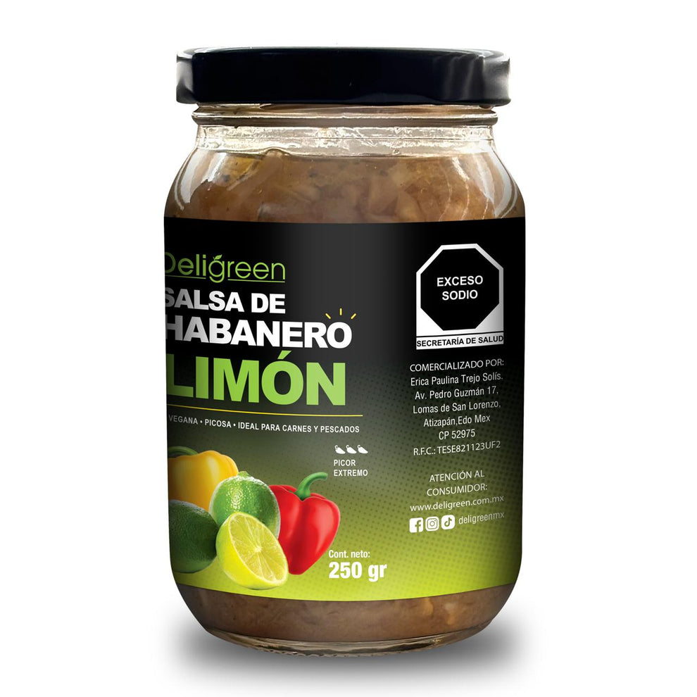Salsa Habanero Limón 250 g | Deligreen
